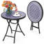 Round Glass Outdoor Coffee Table - 46 cm W 46 cm D