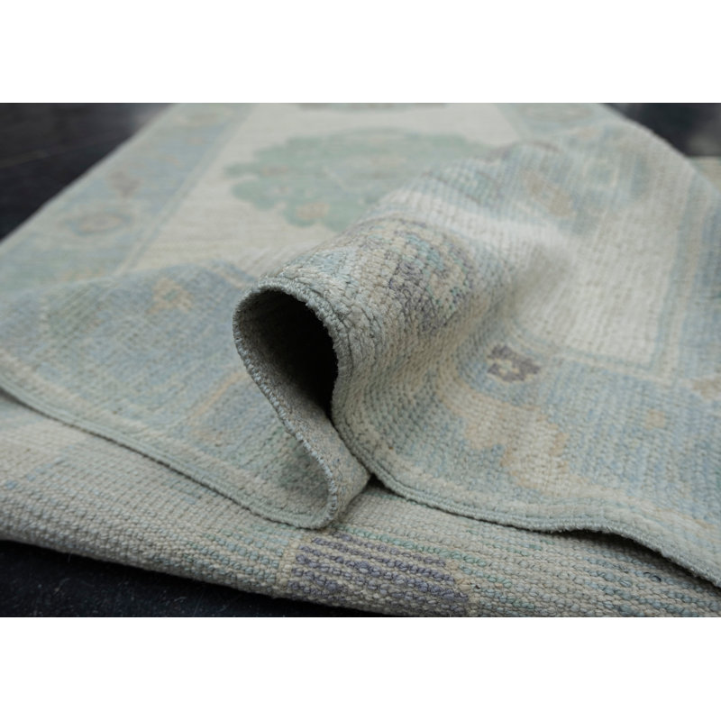 Tapis turc Oushak fait à la main 2 pi 8 po x 12 pi