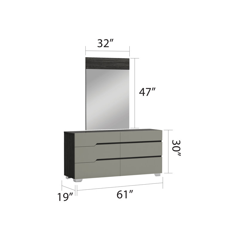 Miroir pour commode Honeyville