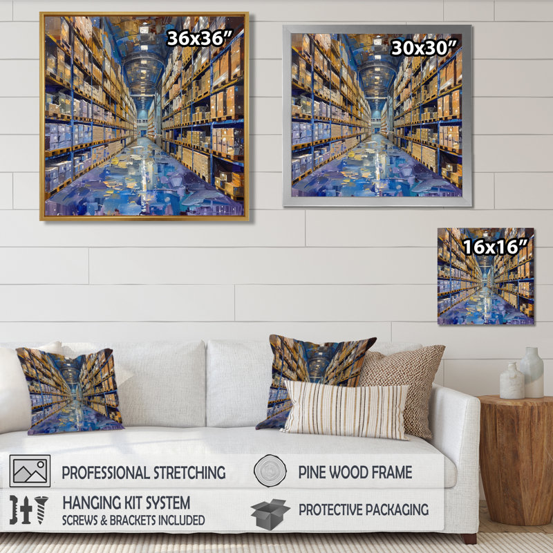 Extension de rayonnage d'entrepôt bleu-brun, Toile tendue, H 30 po x l 30 po x P 1 po