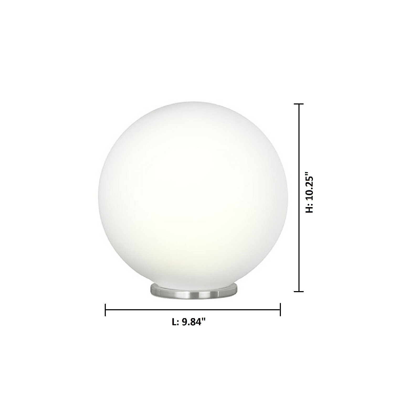 Mia Globe Lamp, 10.25" H x 9.84" W x 9.84" D, Silver