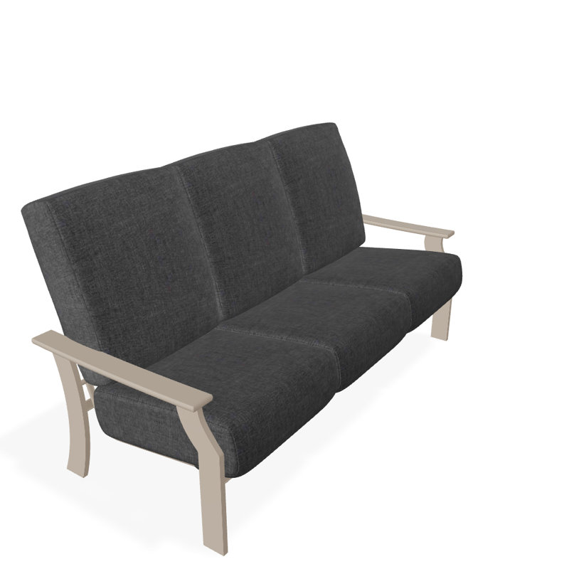 St. Catherine 74'' Wide Patio Sofa with Cushions, Desert, Cast Slate Sunbrella® Plainweave