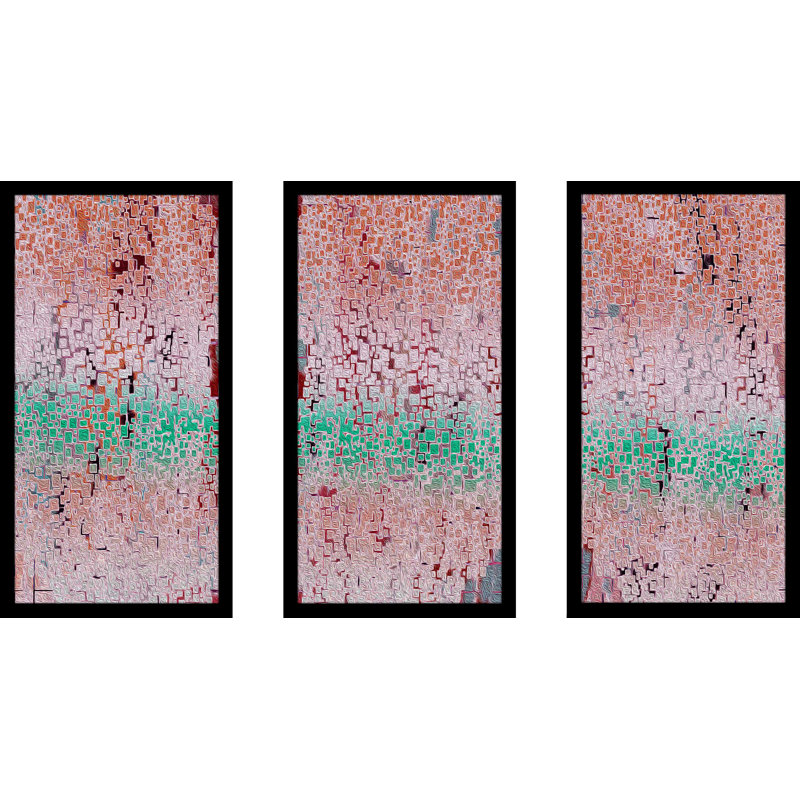 « illusion or asolo », ensemble de 3 reproductions d’art encadrées, L 52,5 po x H 33,5 po x P 1 po, Cadre noir