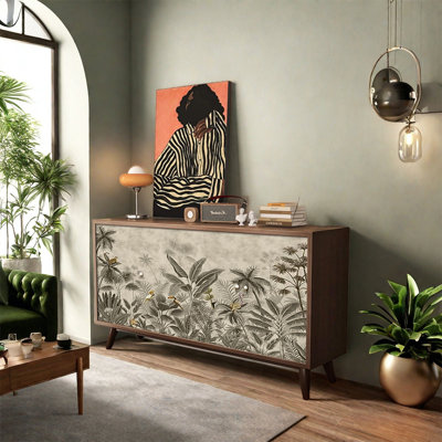 Walnut Frame Sideboard with Tall Legs