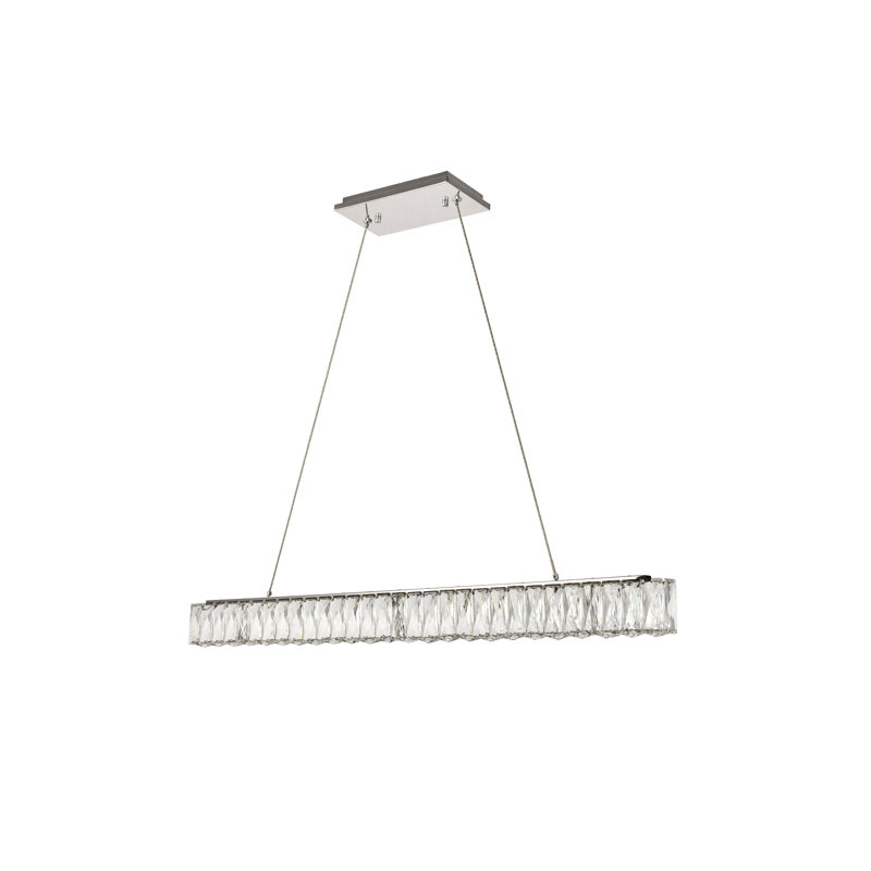 Steveson - Light Chrome LED Pendant, 80" H x 38.8" W x 1.6" D