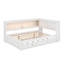 Lit de jour en bois pleine grandeur avec tablettes, DEL et lit gigogne-1578414935