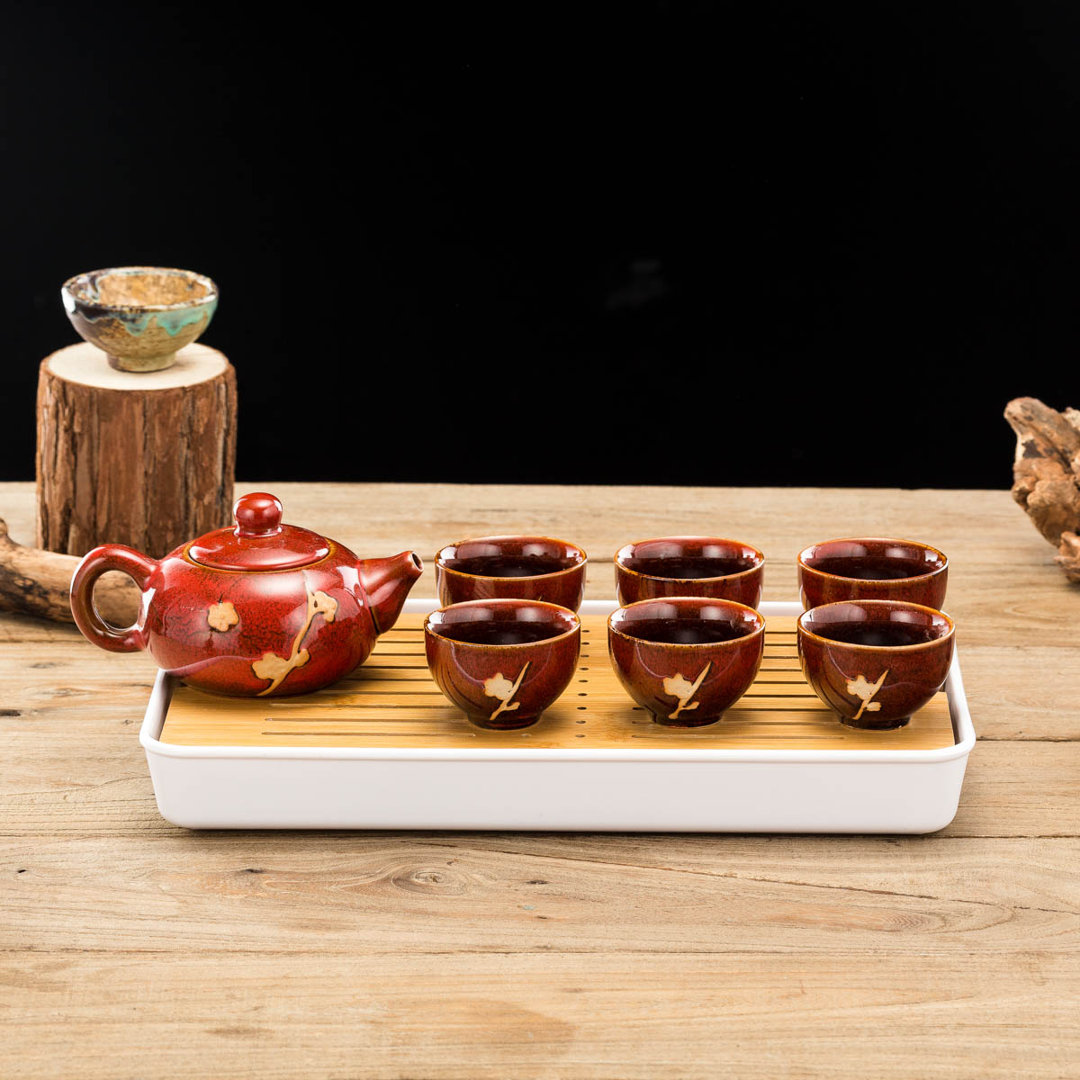 Red Barrel Studio® Boxworth 8oz. No Pattern Teapot Set For 6 Red Barrel Studio® 