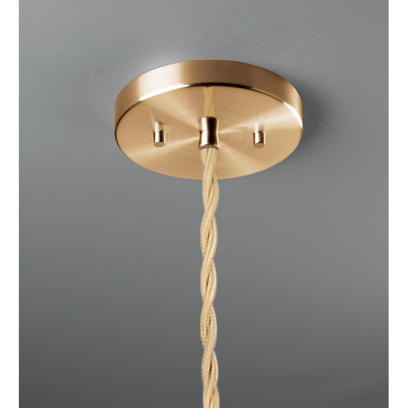 Meydan 1 - Light Single Drop Pendant, 6" H x 16.25" W x 16.25" D, Muted Yellow, Brushed Brass
