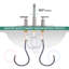 Robinet de salle de bain en nickel brossé - 8 po Larges poignées à levier, valves à disque en céramique, débit d'eau douce, bonde escamotable en laiton massif, pivot sur 360 °, bec anti-éclaboussures,-125036470