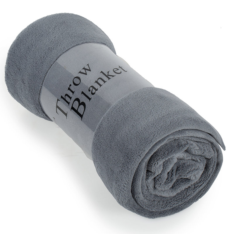 Knitted Throw Blanket, Gray