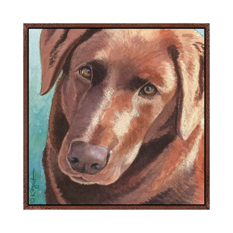 Daisy by Teresa Kogut - Painting on Canvas, 66.04 cm H x 66.04 cm W, Classic Brown Wood Framed