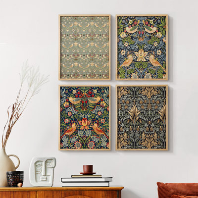 «Vintage Abstract Print», reproduction encadrée CLXVII - ensemble de 4