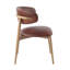 Chaise rembourrée en cuir Olimpio, tabac