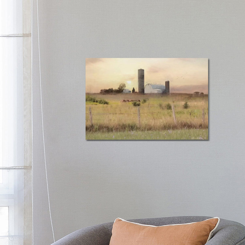 Sunset At The Dexter Farm by Lori Deiter - Print on Canvas, 45.72cm H x 66.04cm W x 1.91cm D, Wrapped Canvas
