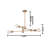 Transitional 4 Light Gold Sputnik Linear Chandelier-1997210308