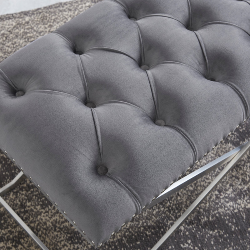 Banc rembourré kimzey, gris