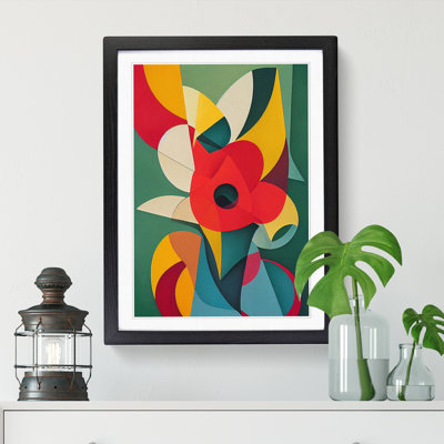 Anistin Floral Cubism Flowers - Framed Print
