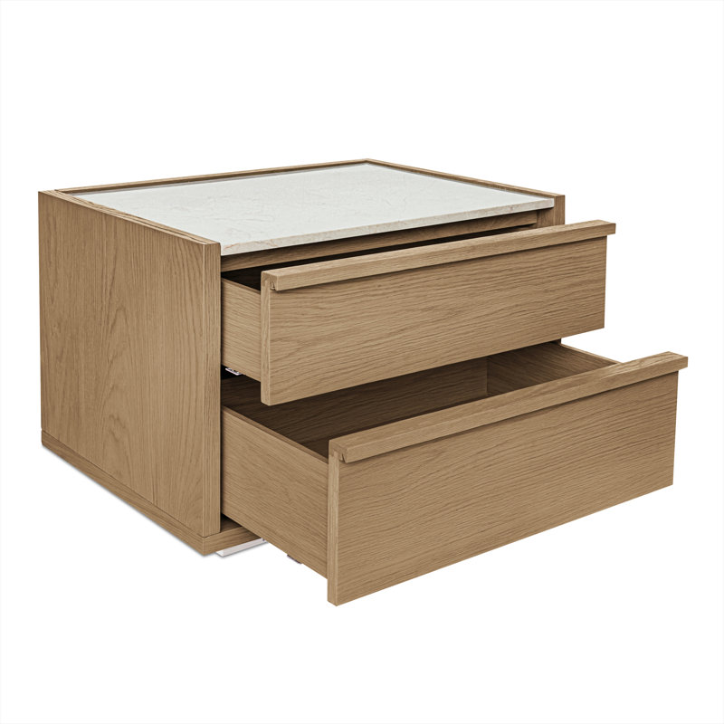 Ashcroft Nightstand Oak, Light Rosa/Oak