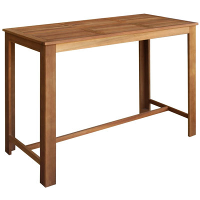Bar Table, Stable Dining Table, Solid Acacia Wood with Oil Finish, 41.3''H x 59.1''L x 27.6"W