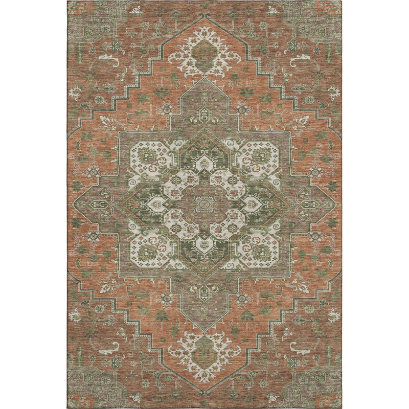 Tapis oriental Corum AMF1036 lavable à la machine de qualité supérieure, Rectangle 10 pi x 14 pi