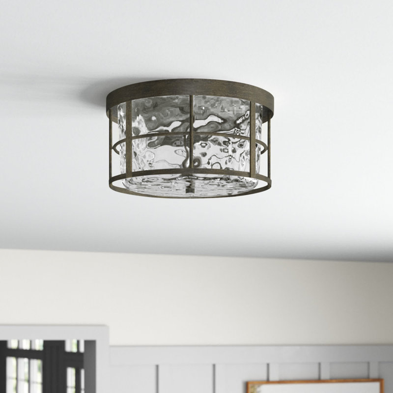 Plafonnier encastré cylindrique unique à 2 lumières de 13 po Agustine, Ferme