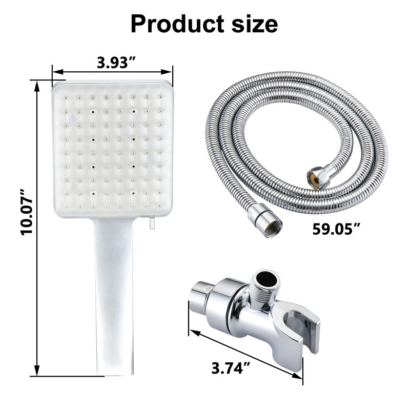 Pomme de douche murale multifonctionnelle, Chrome