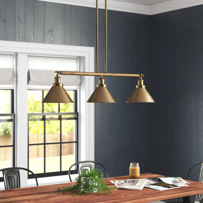 Luminaire suspendu linéaire à 3 lumières pour îlot de cuisine Paylor