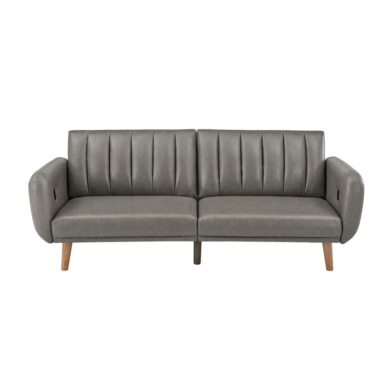Fosnavag Tufted Microfiber Upholstered Sofa Bed, Gray