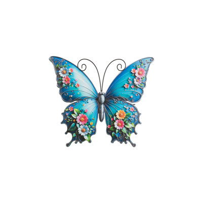 Décoration murale papillon en verre et métal 12 po Garden Vibe