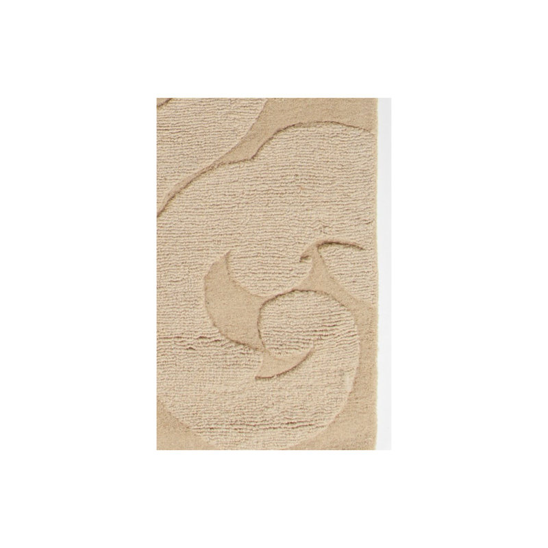 Tapis doré en laine touffeté Griagal, Rond 8 pi