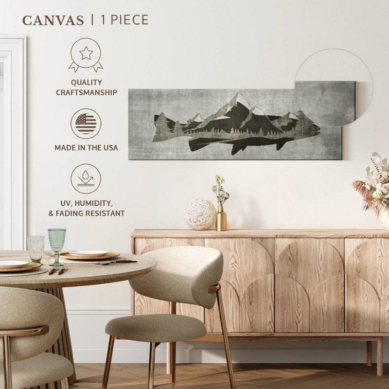 " Mountain Trout I Canvas Print ", 12" H x 36" W x 1.25" D