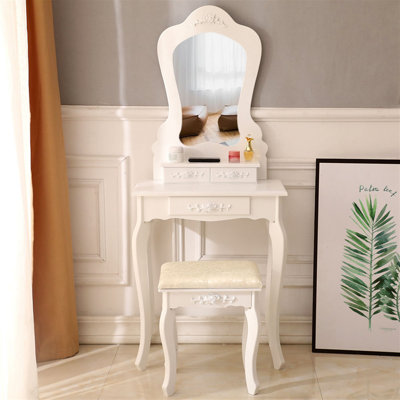 Ensemble coiffeuse avec tabouret et miroir Bleddyn