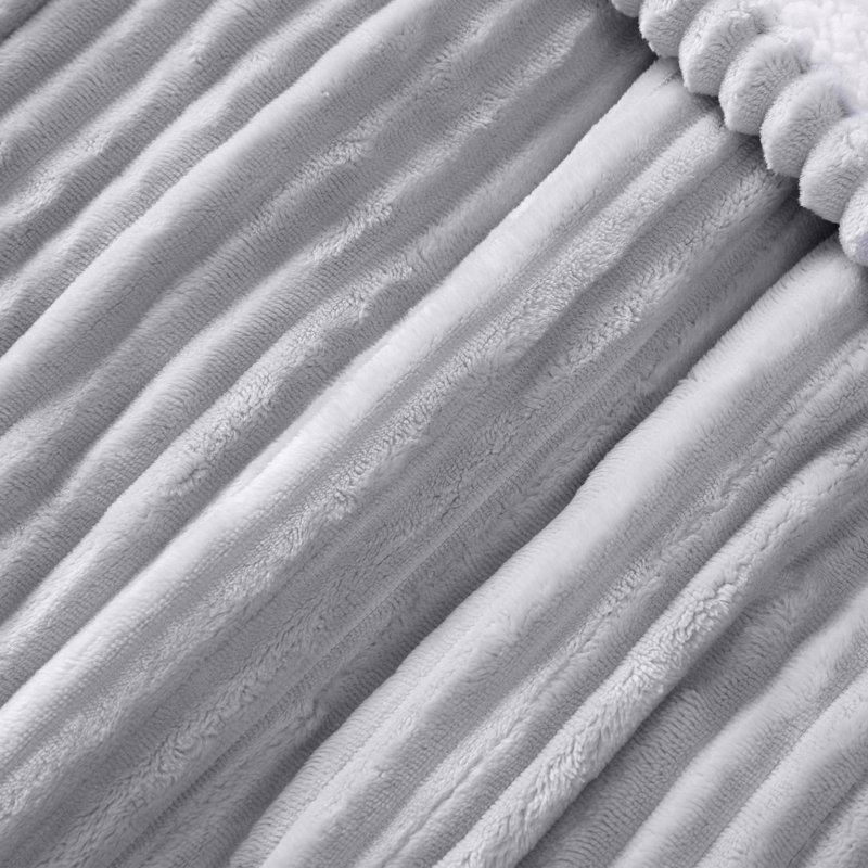 Jeté chauffant en molleton électrique HBT, Gris clair, L 60 po x l 50 po