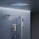 LED Shower Faucet System,12" & 6" Dual Shower Head with Rough-In Valve
