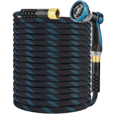 Non-Expanding Garden Hose with 10 Pattern Spray Nozzle