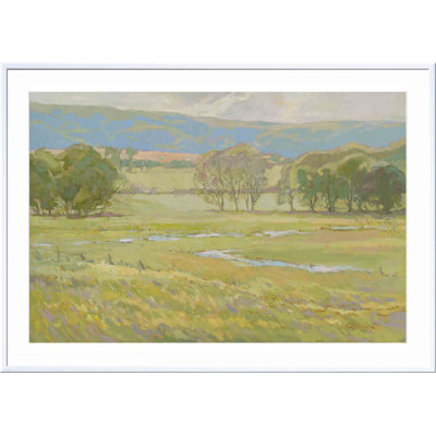 «Summer Pasture I» par Stephen Calcasola - reproduction d'art encadrée
