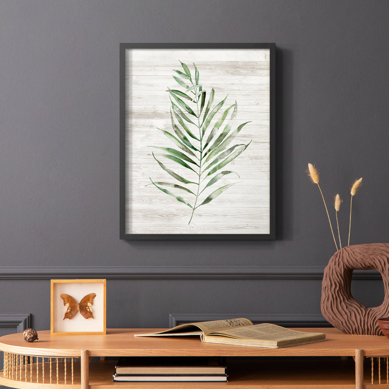 «Tropic Frond II», reproduction encadrée - bois massif, Noir, H 10 po x l 8 po