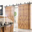 Ensemble de quincaillerie de porte de grange double à quatre rails Homacer Arrow Design (porte non incluse)-66882438
