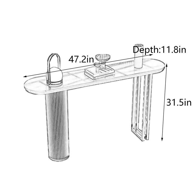 Console italienne Italian Minimalist, H 31,5 po x l 47,2 po x P 11,8 po