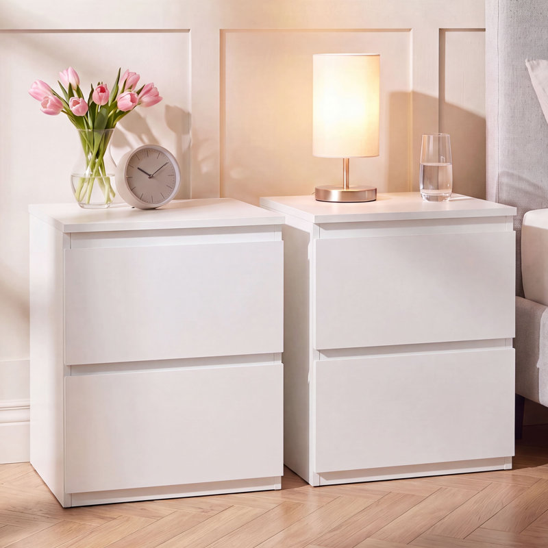 39.5 cm W Bedside Table, White