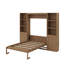 Grand lit escamotable avec tablettes et armoires