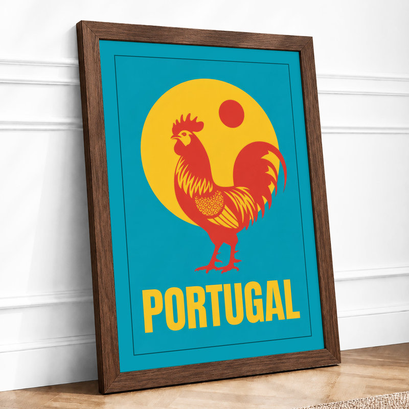 Postcard From Portugal Vintage - Print, A2 - 59.4 x 42.0 cm, Walnut
