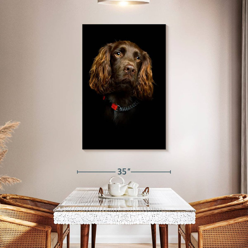 Somber Cocker Spaniel, 48" H x 32" W