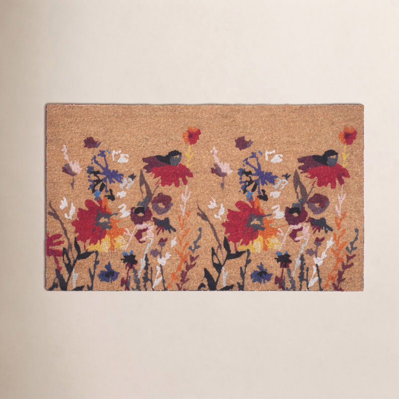 Tapis d'entrée extérieur antidérapant Floral, L 17 po x L 29 po
