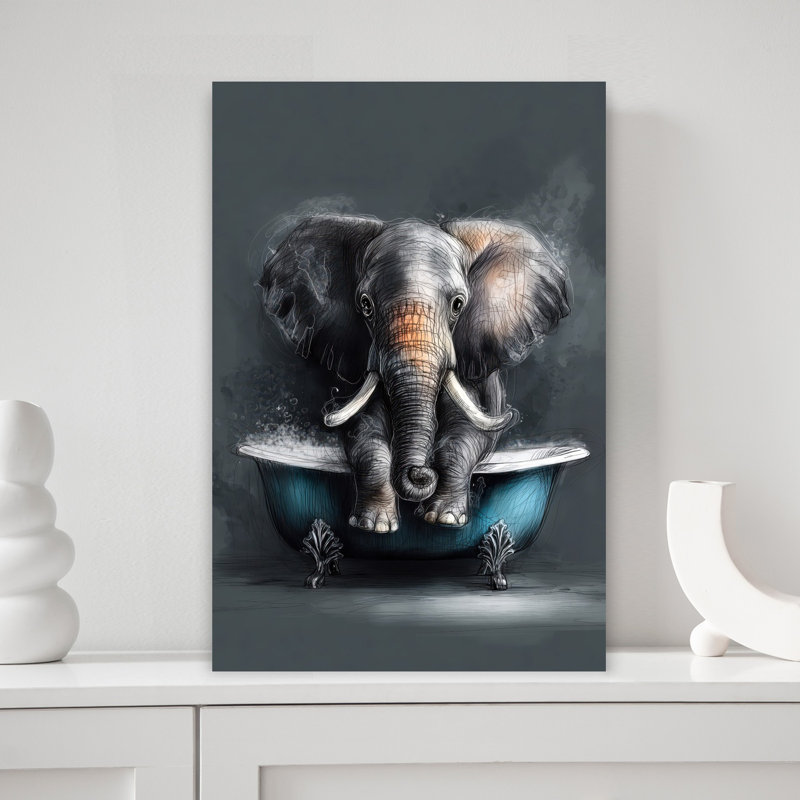 Art contemporain contemporain, éléphant, H 18 po x l 12 po