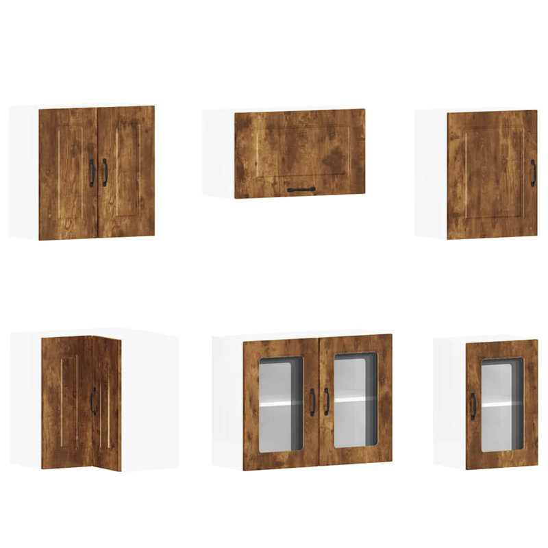 Kalmar Kitchen Cabinet Set, Smoked Oak