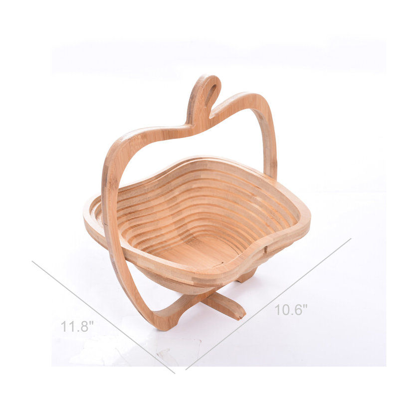 Panier pliable en forme de corbeille en bambou pliable