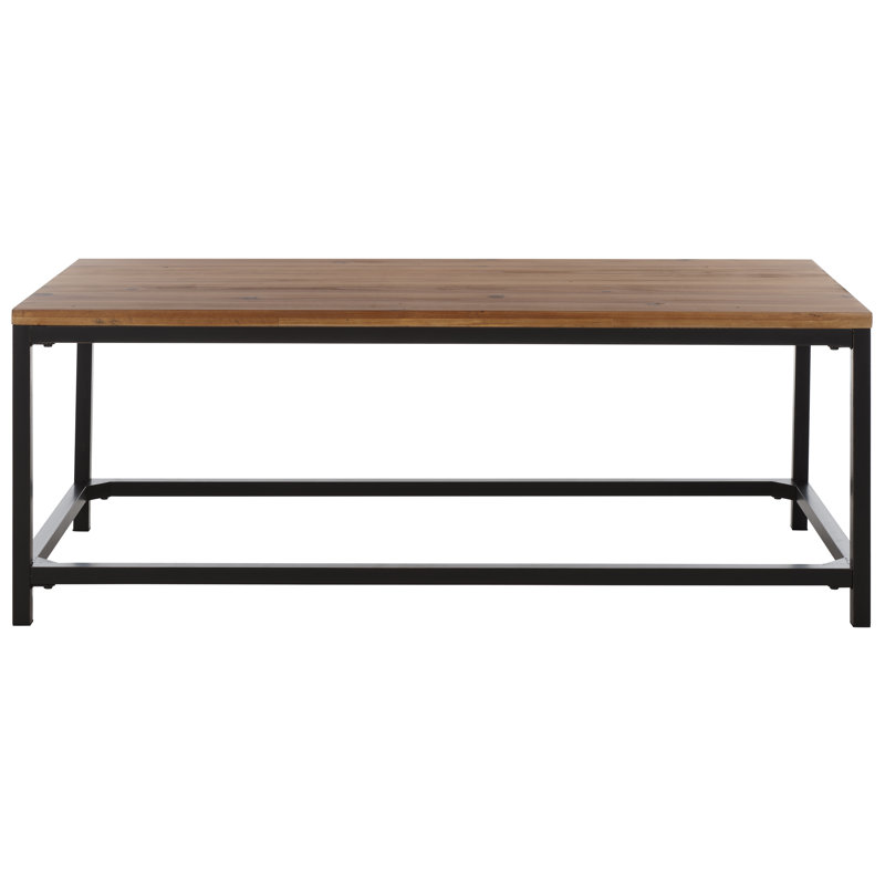 Auton Solid Wood Top Single Coffee Table, Brown Pine