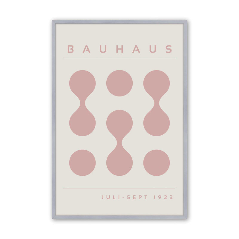 «Pink Bauhaus Flow», impression, H 11,25 po x l 9,25 po x P 1,25 po, Reproduction encadrée sans passe-partout, Chrome poli