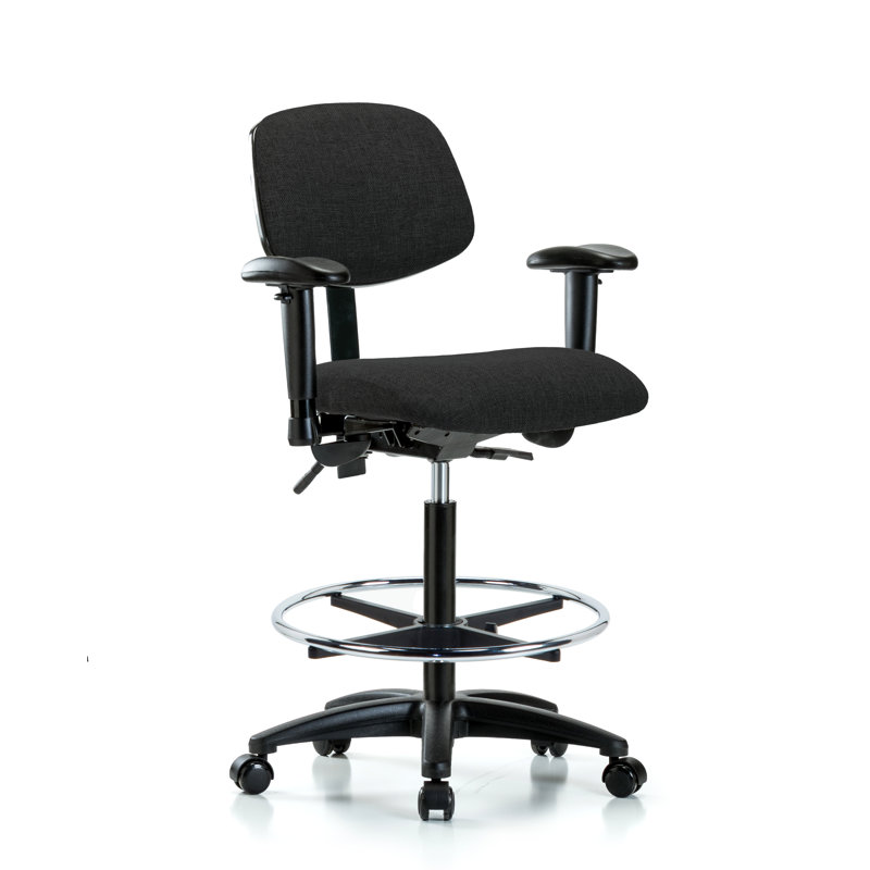 Estelle Drafting Chair, Black, Casters, Included